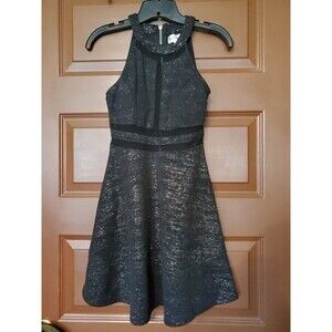 Emerald Sundae Multi-colored Sparkle Black Mesh Cocktail Dress Size Small